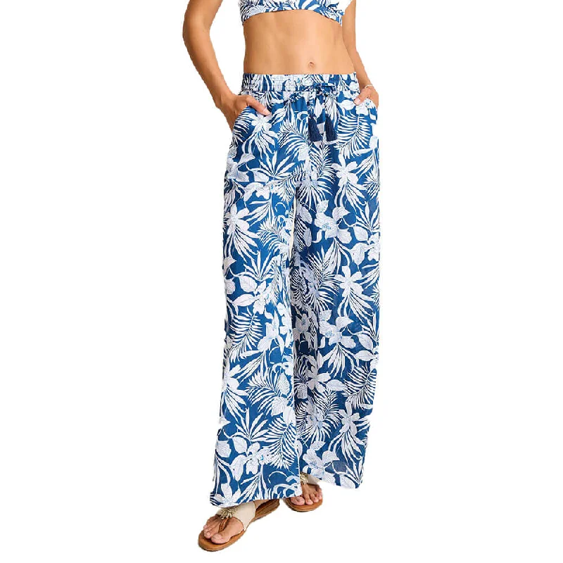 Tommy Bahama Womens Blooms Drawstring Pant Coverup - Indigo Tide