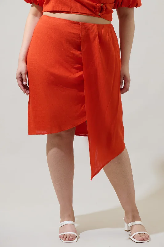 Bet On You Asymmetrical Midi Skirt Curve