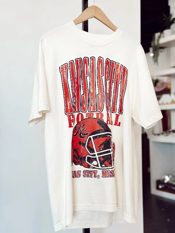 90's kansas city football t shirt - ivory