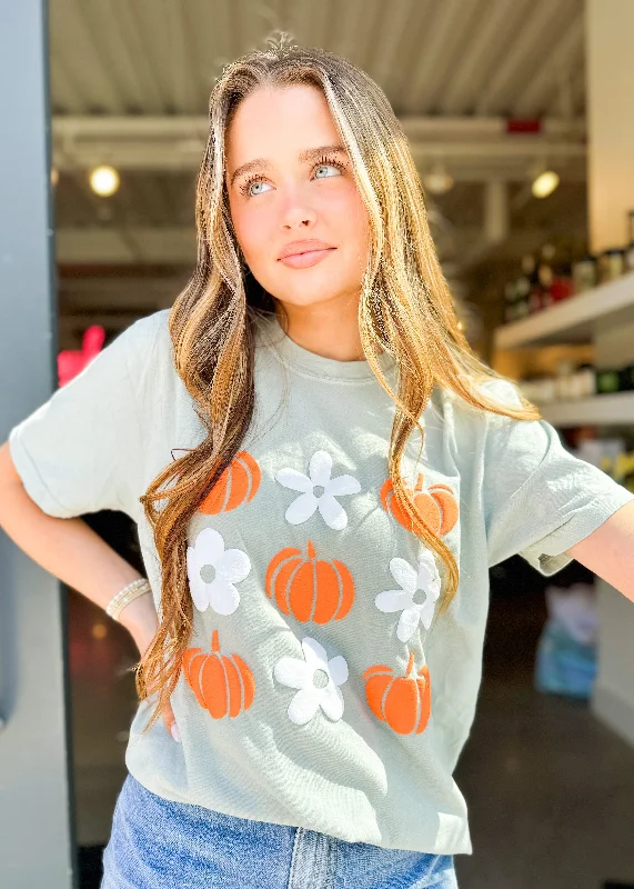 Autumn Pumpkin Flower Tee