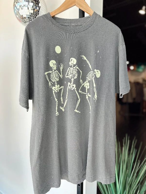 dancing skeletons under a moon t shirt