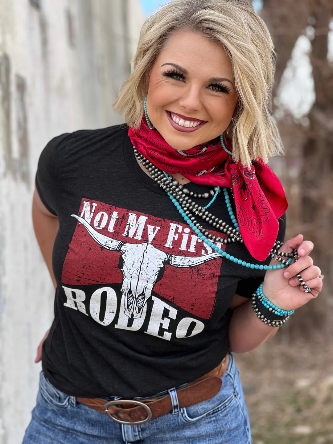 Texas True Threads: Not My First Rodeo Black Tee