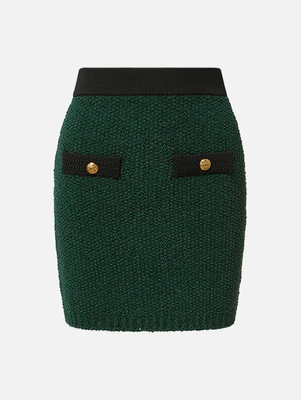 Rivka Mini Knit Skirt in Pine