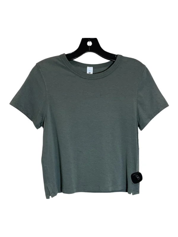 Athletic Top Short Sleeve By Lululemon In Green, Size: S