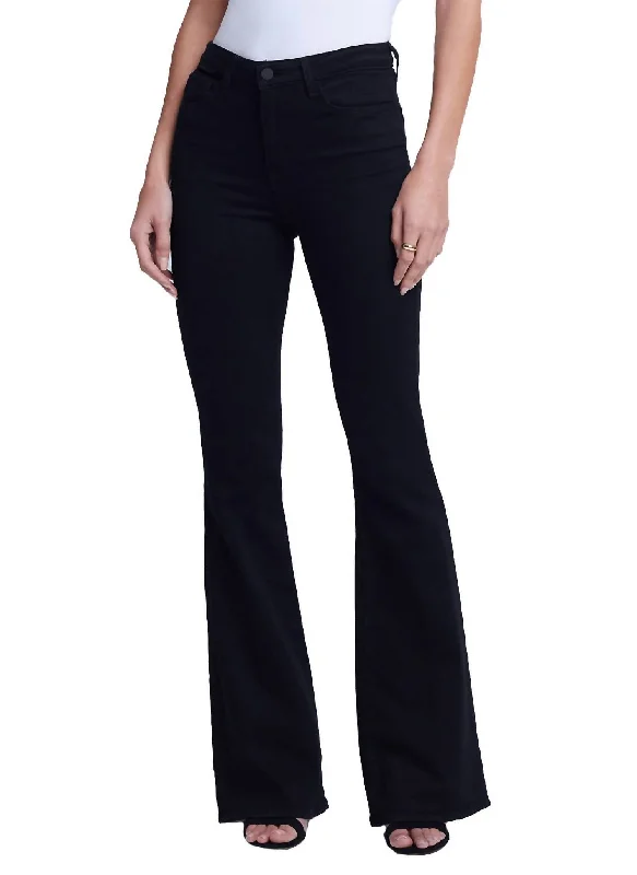 Bell High Rise Flare Jean In Noir