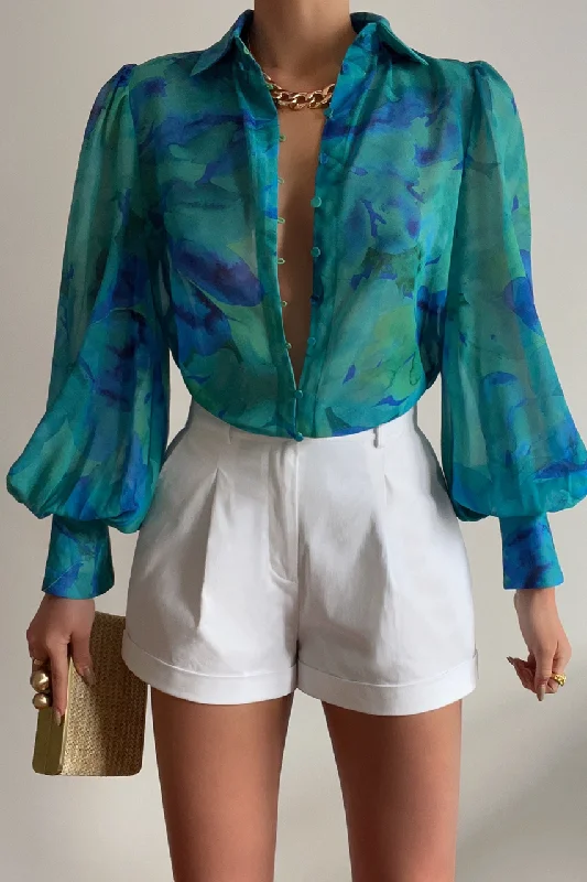 ELLA BLOUSE - BLUE FLORAL