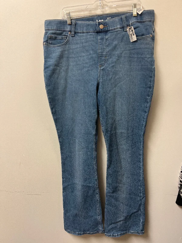 Jeans Boot Cut By Lee In Blue Denim, Size: 18