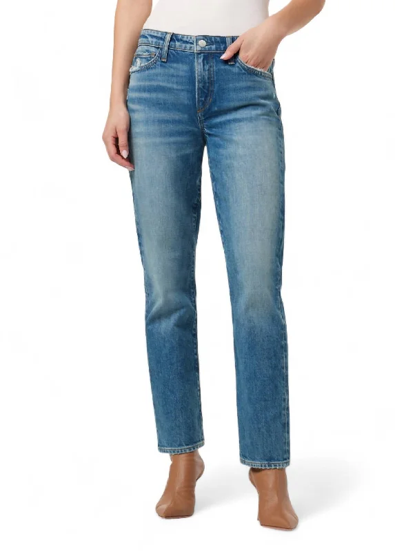 Lara Mid Rise Cigarette Ankle Jean In Evoke