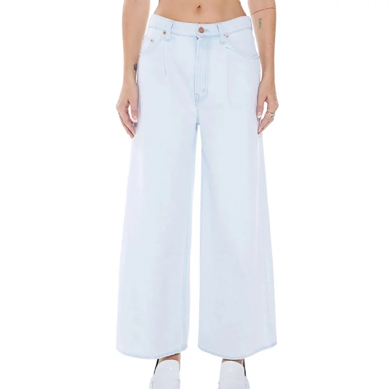 Pleated Double Dip Puddle Jean In Blue Slushie