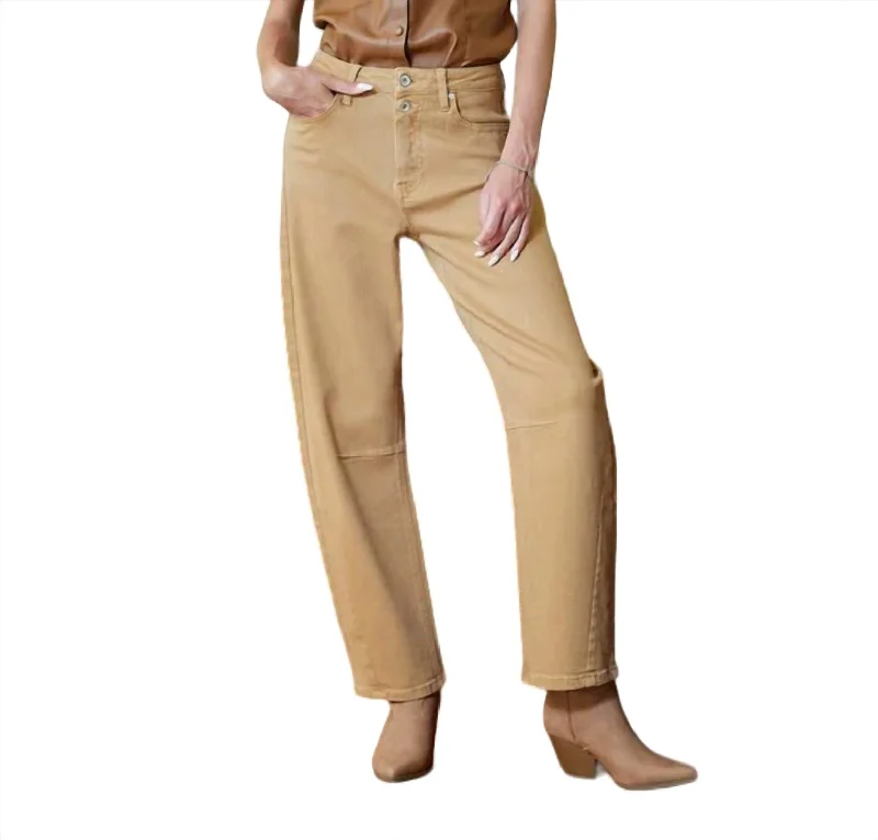 Skylar High Rise Slouchy Denim Jeans In Sand