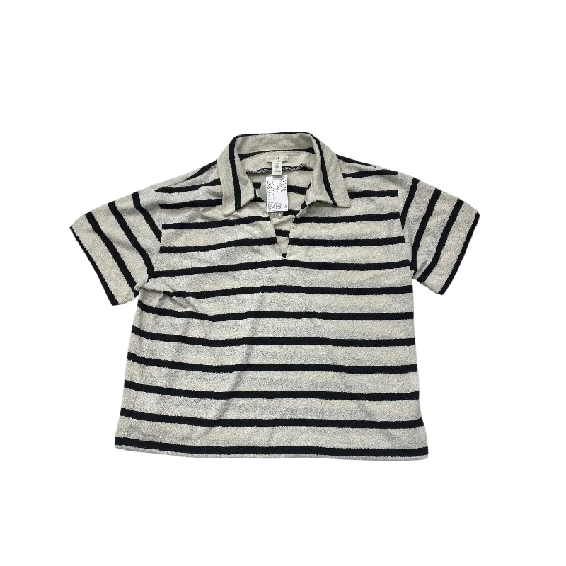 Top Short Sleeve By H&m In Striped Pattern, Size: Xl