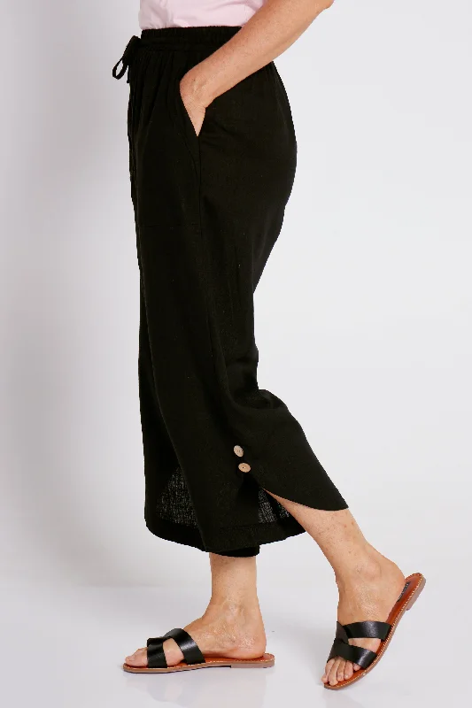 Cartia Linen Pants - Black