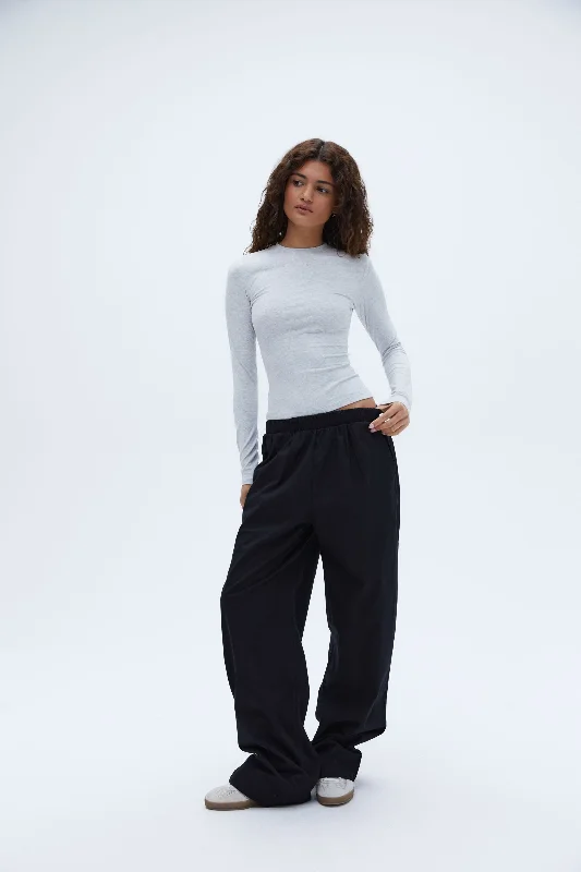 Cotton Pull on Pants - Black