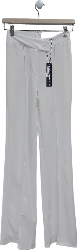 Fashion Nova White Call It Even Wide Leg Dress Pants UK S