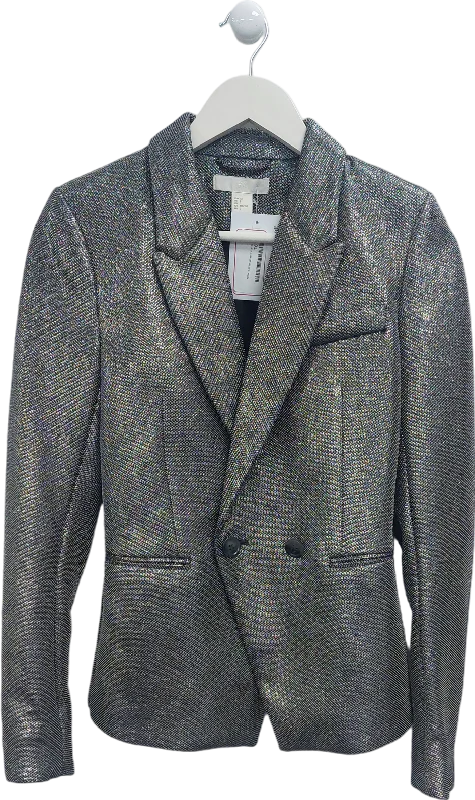 H&M Metallic Fitted Glittery Blazer UK 4