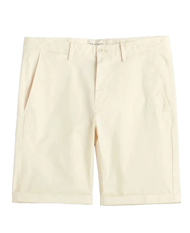 Slim Fit Sunfaded Shorts - Cream