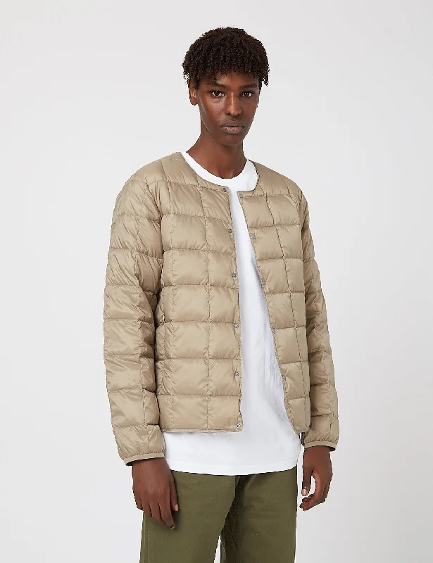 Taion Crew Neck Down Jacket - Khaki