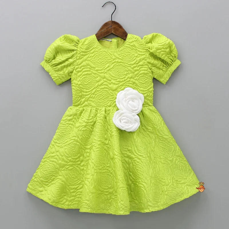 Green Embossed Dress