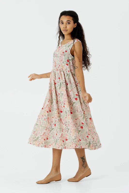 Smock Dress, Sleeveless, Whimsical Garden