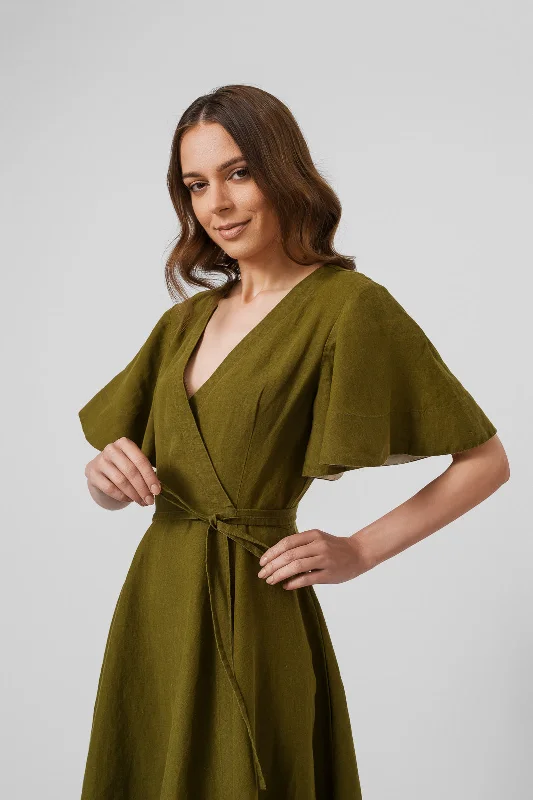 Wrap Dress, Butterfly Sleeve