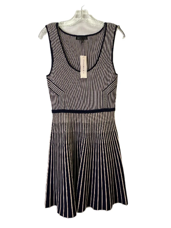 Dress Casual Midi By Banana Republic In Blue & Cream, Size: M