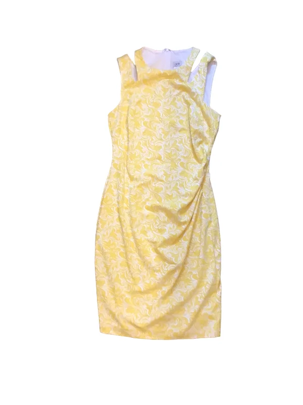 Dress Casual Midi By Cache In Yellow, Size: S