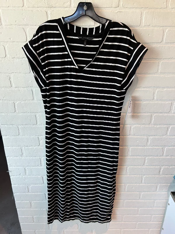 Dress Casual Midi By White House Black Market In Black & White, Size: S