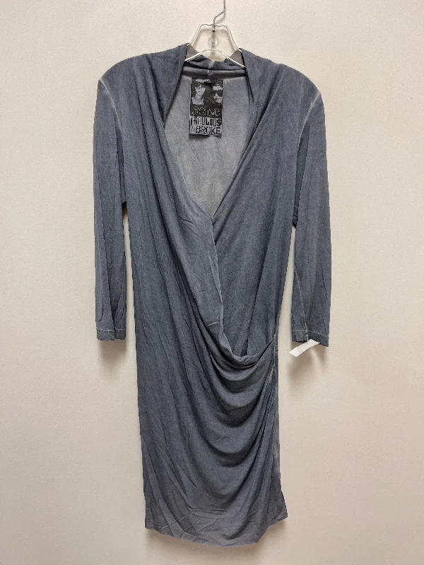 Dress Casual Midi By Young Fabulous & Broke In Grey, Size: M