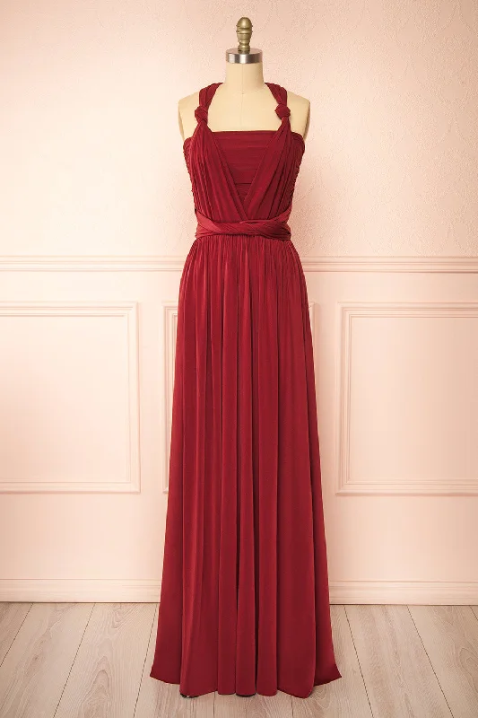 Kilda Burgundy | Convertible Maxi Dress