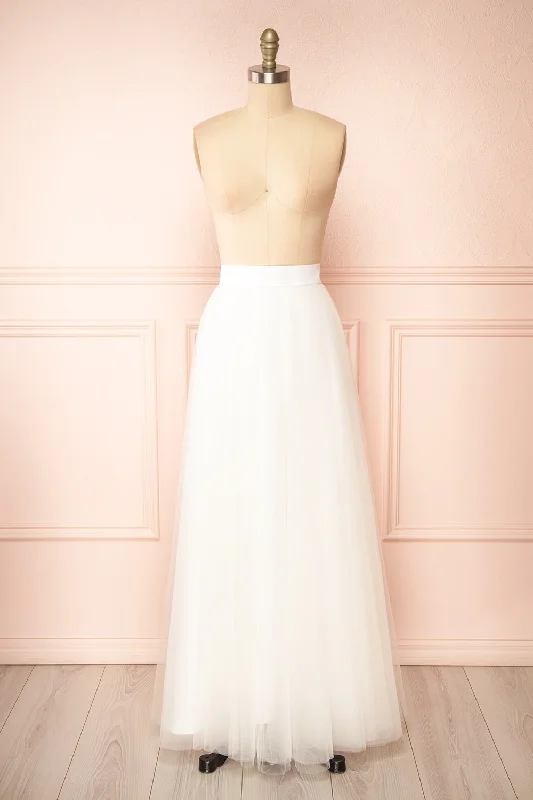 Telia White | Maxi Tulle Skirt