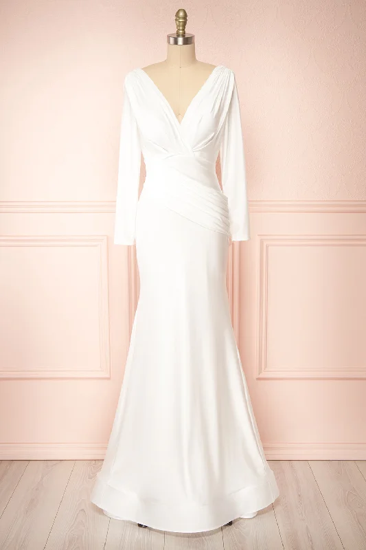 Teresa | V-Neck Satin Maxi Bridal Gown