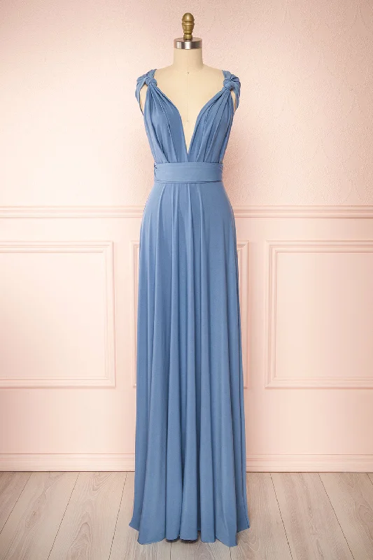 Violaine Blue | Convertible Maxi Dress