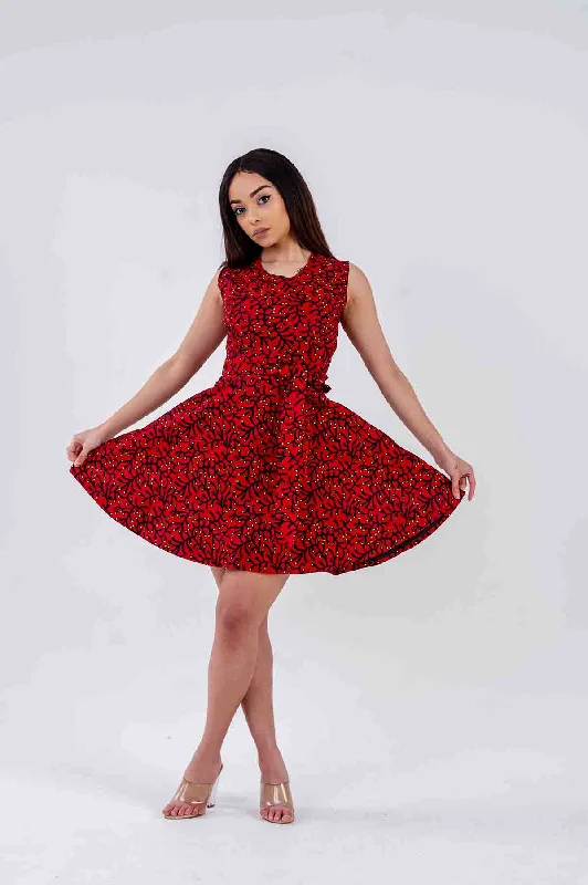 Oto Mini Dress | Red African Print