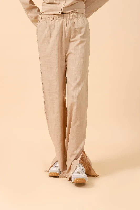 TEXTURED COTTON TROUSERS