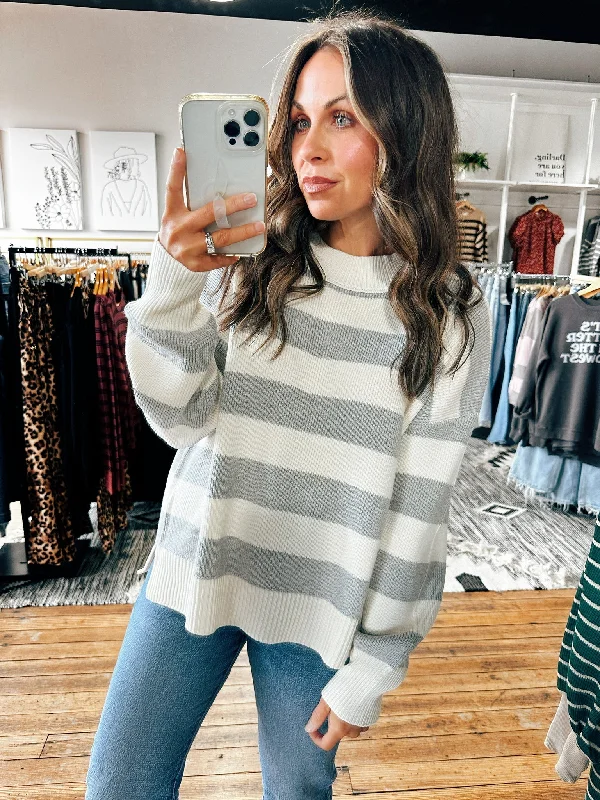 Heather Ribbed Knit Sweater