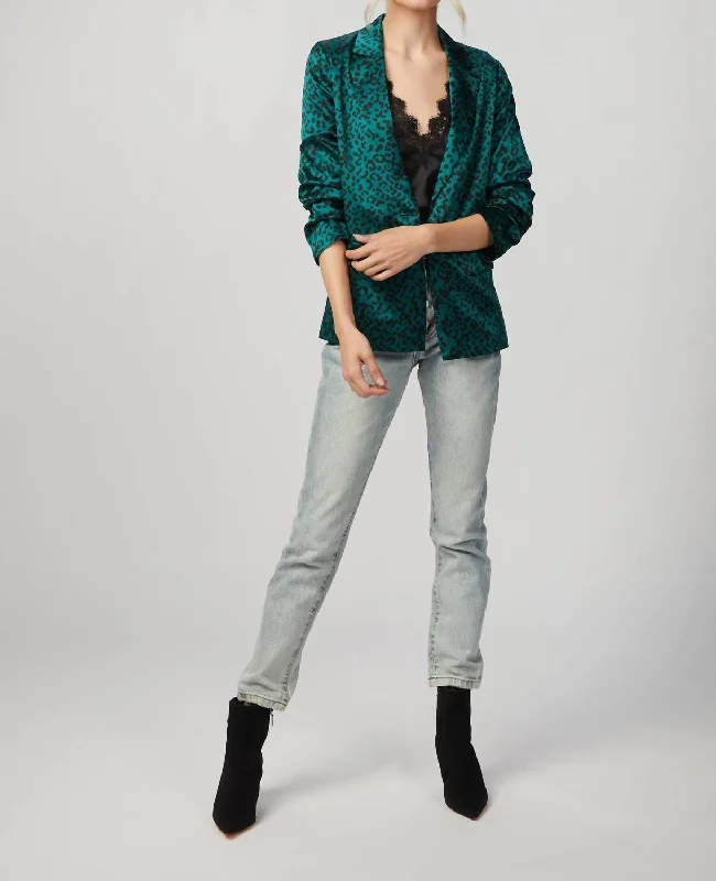 Ollie Blazer In Emerald Leopard