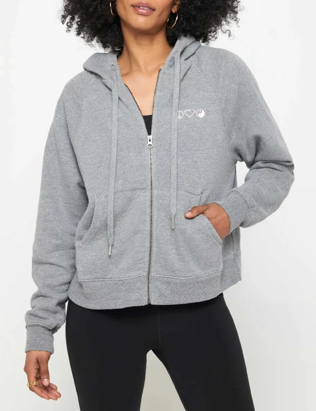 Inhale Exhale Everyday Zip Hoodie - Heather Grey