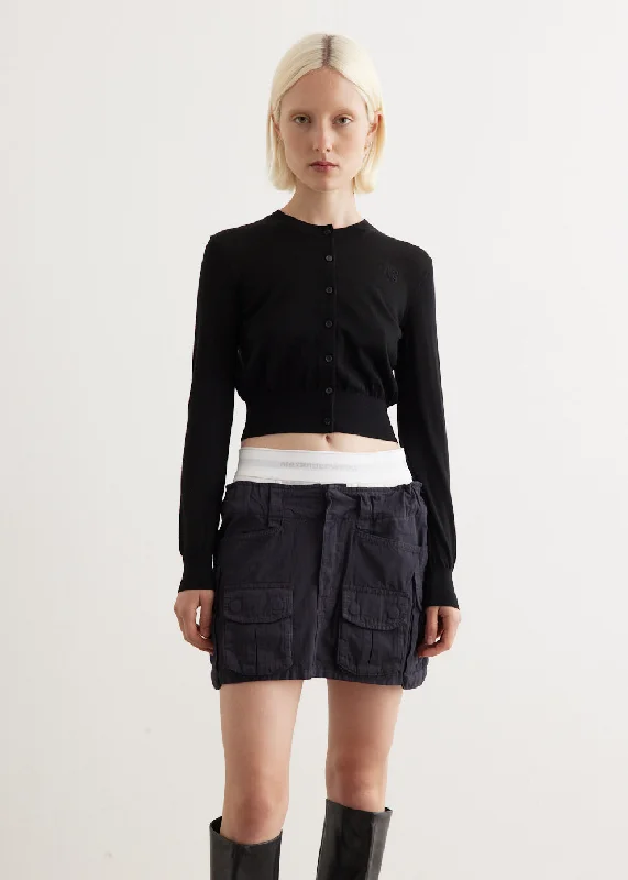 Superfine Cropped Crewneck Cardigan